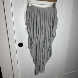 Norma Kamala Waterfall Pant Gray Lounge Stretchy Draped Ankle Size Small
